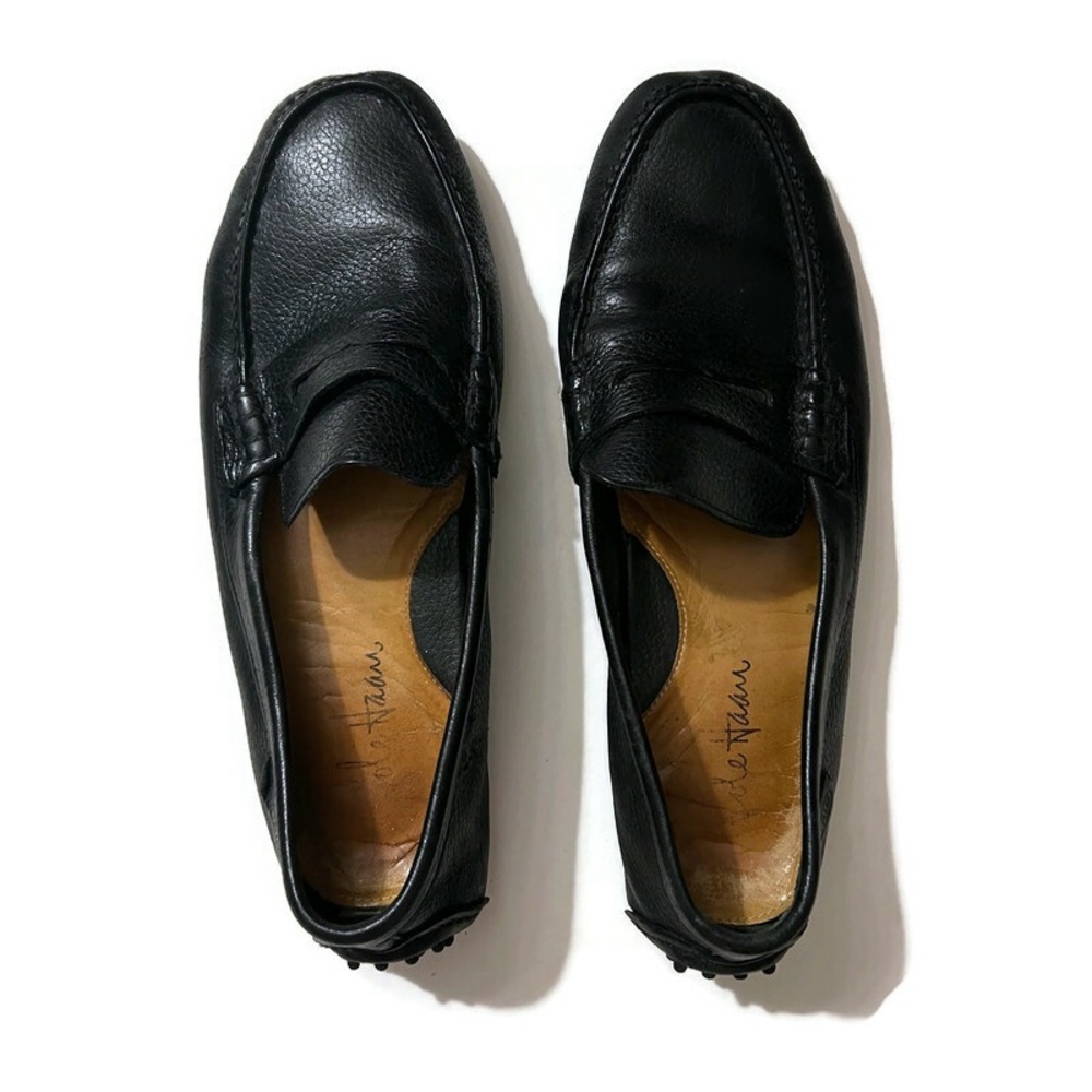 Cole Haan Black Leather Penny Drivers